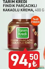 TARIM KREDİ FINDIK PARÇACIKLI KAKAOLU KREMA 400 G